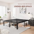 thumbnail image 3 of Woozuro 18 inch Queen Metal Bed Frame with Rounded Corners, Heavy Duty, No Box Spring Needed, Easy Assembly, 3 of 7