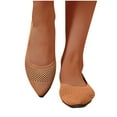 thumbnail image 4 of Viluyesy Womens Flats Shoes, Pointed Toe Wide Width Solid Color Breathable Comfortable Casual Walking Shoes Brown 6.5, 4 of 8