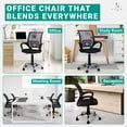 thumbnail image 7 of Executive Office Chair Mesh Mid-Back Swivel Office Chair with Armrest, Lumbar Support, Back Adjustment, Caster Wheels, Rolling Task Chair - Black, 7 of 7