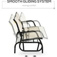 thumbnail image 3 of PetFurnishn 2-Person Outdoor Glider Bench, Patio Double Swing Rocking Chair Loveseat w/Powder Coated Steel Frame for Backyard Garden Porch, Beige, 3 of 19