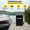 thumbnail image 2 of SKYSHALO 30 Gallon Gas Caddy, Black,Fuel Storage Tank with Wheels, Portable Fuel Caddy with Manuel Transfer Pump, Gasoline Diesel Fuel Container For Cars, Lawn Mowers, 2 of 9