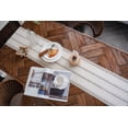 thumbnail image 3 of Camino de mesa de estilo rústico, tejido de arpillera de lino y algodón duradero, macramé, flecos decorativos resistentes a las manchas para mesas de cocina y comedor, 3 of 4