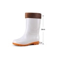 thumbnail image 4 of Frontwalk Womens Mens Rubber Boot Lightweight Rain Boots Wide Calf Garden Shoes Work Comfort Waterproof Unisex Slip Resistant Rainboot White Medium Tube (fleece) 7.5, 4 of 5