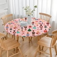 thumbnail image 3 of Pink Christmas Nutcracker Pattern Round Fitted Tablecloth with Elastic Edge,Dining Table Cover Waterproof,Outdoor Round Tablecloth for Camping,Dining,Indoor and Outdoor, 3 of 7