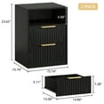 thumbnail image 7 of LIKIMIO Nightstand Set of 2, Fluted Bedside Table with Drawer Storage, Modern End Table Bedside Stand for Bedroom Living Room Office, Black, 7 of 7