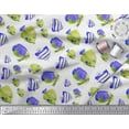 thumbnail image 2 of Soimoi Velvet Fabric Dot & Fish Ocean Print Fabric by The Yard 58 Inch Wide, 2 of 3