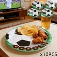 thumbnail image 1 of Soccer Themed Paper Plates, Disposable Party Dinnerware With Oval Shape, for Football Birthday Decorations, Multi-color, 1 of 6