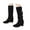 Black, variant on Hidden Wedge Western Boots for Women Casual Suede Slouchy Fashion Buckle Mid Calf Boots