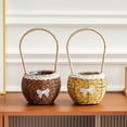 thumbnail image 5 of JoyMoreHome Handheld Ratton Woven Basket with Plastic Liner, Long Handle Vintage Decorative Basket, for Garden, Home Storage, 5 of 5