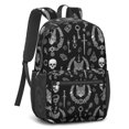 thumbnail image 2 of Cat and Skull Gothic Pattern 17" School Backpacks for Teens,Waterproof Oxford Fabric,S-Shape Padded Straps for School,Travel,Hiking,Camping, 2 of 6