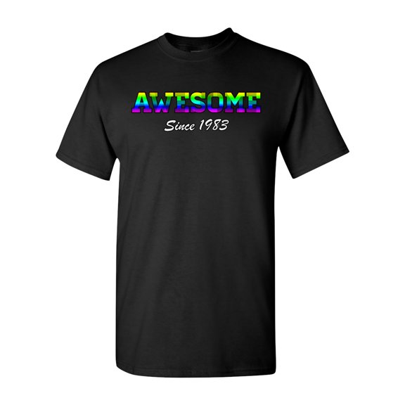 Awesome Since 1983 Colorful Gift Novelty DT Adult T-Shirt Tee