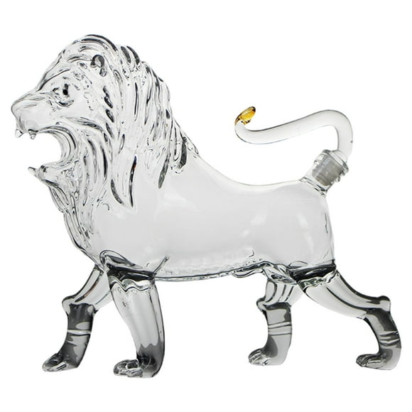 Animal Decanter - Lion Bottle Hand-Blown Animal Bottle Perfect Gift Set for Drinker/ Great Gift