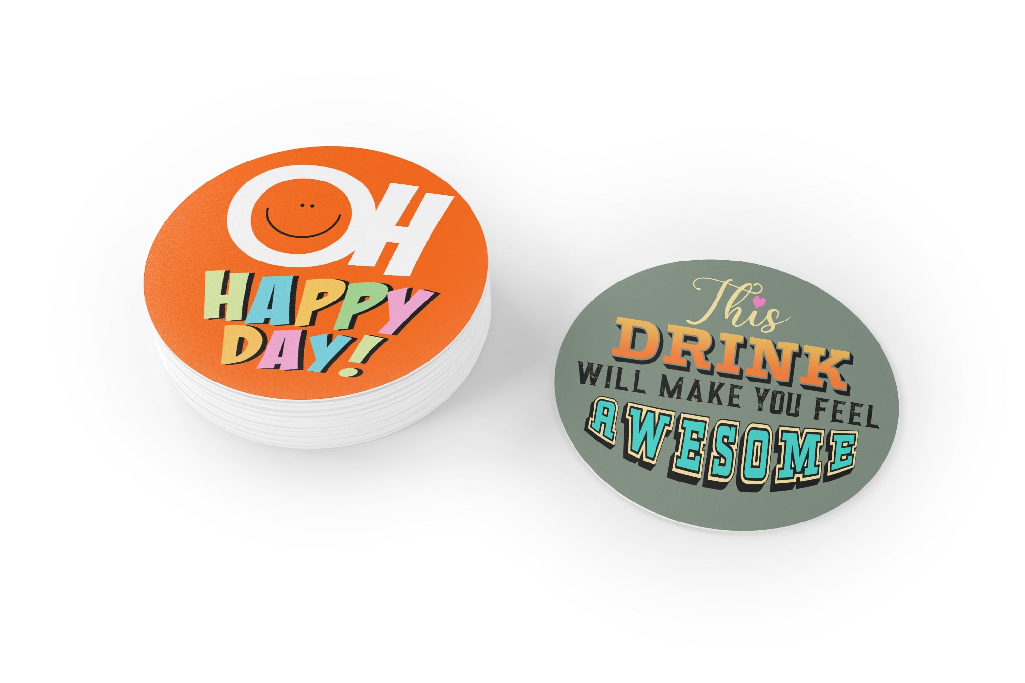 Funny Coasters Paper, Disposable, Recyclable Drink Coasters Set of