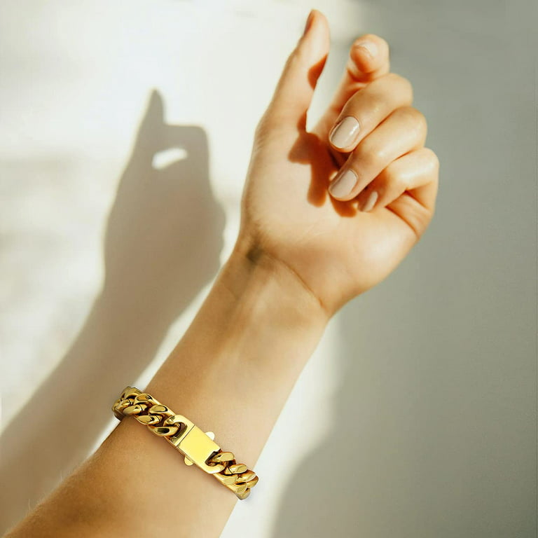Simple Style Solid Color Stainless Steel 18K Gold Plated Bracelets