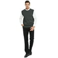 thumbnail image 6 of Toptie Men's 100% Cotton Knit Sweater Vest, Crew Neck Solid Color, 6 of 9