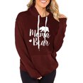 thumbnail image 4 of Sudadera con capucha informal, cómoda, con bolsillo con cordón elástico y manga larga, sudadera con capucha para mujer color rojo vino XL, 4 of 6