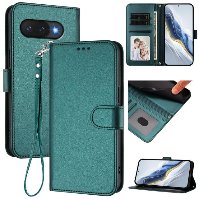 Funda Cartera GANGXUN para Google Pixel 9A – Cierre Magnético, Protección RFID, Correa Desmontable, Compatible con Carga Inalámbrica
