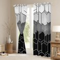 thumbnail image 3 of Homewish Chic Fashion Honeycomb Blackout Curtains Set of 2 (52x84 Each), Black Grey Stripe Abstract Window Curtains, Teens Adult Men Women Curtains and Drapes, Curtains and Drapes Decor, 3 of 5