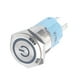 thumbnail image 1 of Botón pulsador metálico de 12 V con enclavamiento automático/reinicio automático y orificio de montaje de 16 mm., 1 of 7