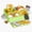 1pcs, variant on Kids Hard Shell Portable Plastic Lunchbox Sandwich School Supply Snack Grid Pattern Decal For Laptop Sticker