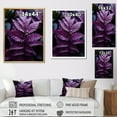 thumbnail image 4 of Designart "Amethyst Shadows Prupel Ferns wall art" Floral & Botanical Floater Framed Canvas Wall Art, 4 of 7