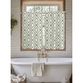 thumbnail image 4 of Sage Green White Geometric 2 Panel Kitchen Curtains for Windows, Modern Abstract Art Bathroom Privacy Curtain, Home Décor Window Treatment for Bedroom/Living Room 55"x45", 4 of 6