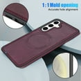 thumbnail image 3 of ELEHOLD Case for Samsung Galaxy A54 5G, Shockproof Slim Magnetic Leather Case, Compatible with MagSafe Accessories,Winered, 3 of 5