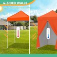 thumbnail image 4 of INTER HUT 5x5 Outdoor Pop up Canopy Gazebo with 4 Removable Sidewalls, Instant Easy Set up Outdoor Canopy Commercial Sun Shelter with Carry Bag, Orange, 4 of 10