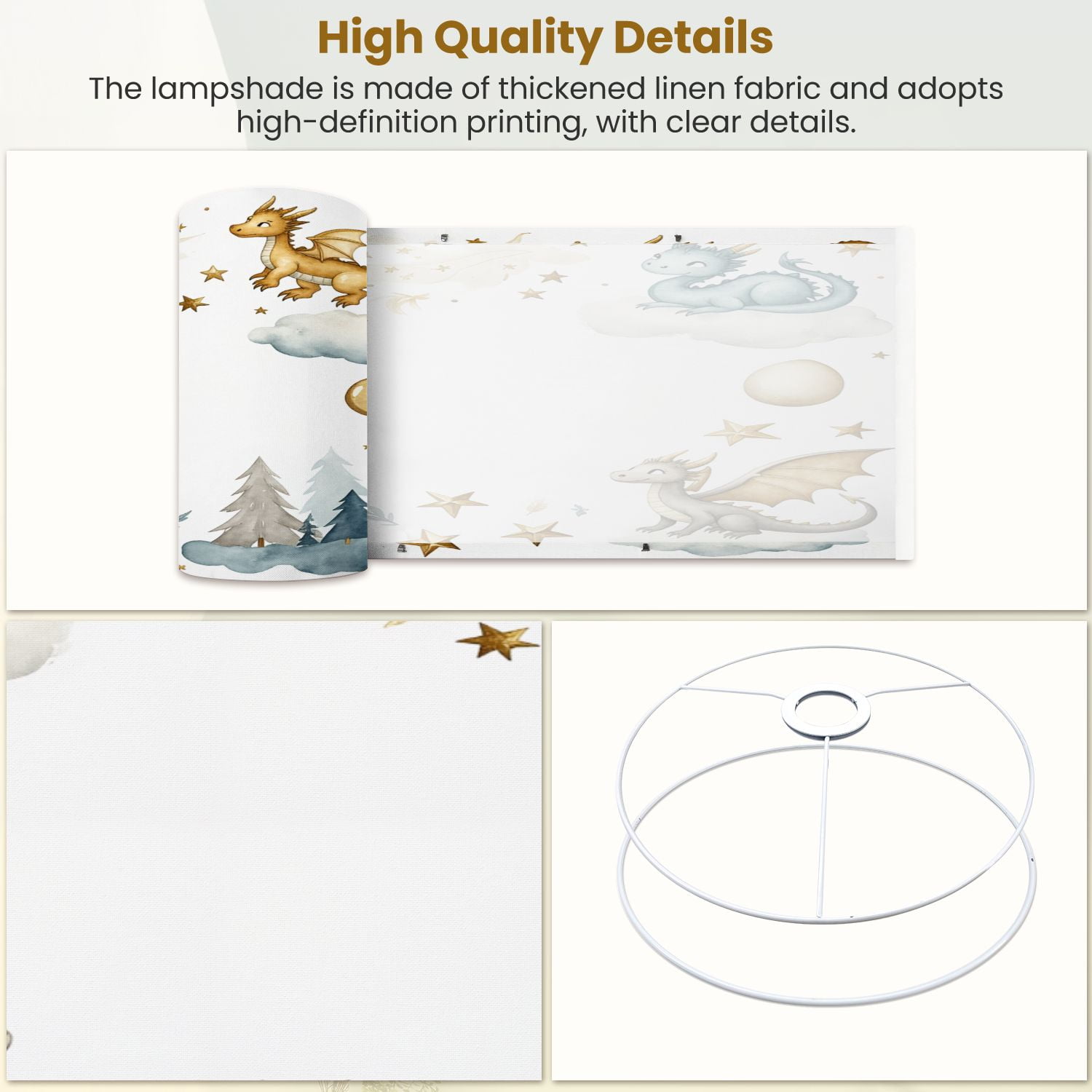 Boho Lampshades 2 Pack Dragon baby animals watercolor 13"x13"x10" Light Shade for Table Lamps Floor Lamps Drum Lamp Shades Lampshade Replacement Easy Assembly