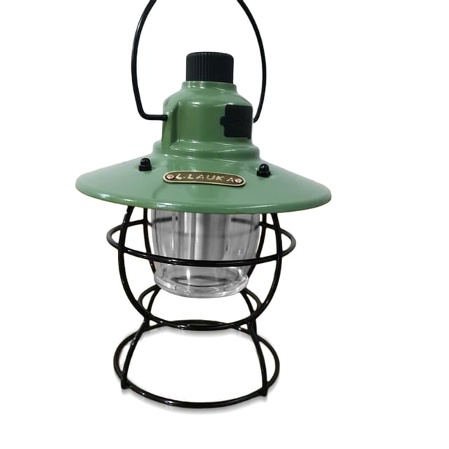 Eigraketly Luz LED para exteriores, lámpara de aceite para acampar, farol colgante de hierro Vintage, iluminación de emergencia para el hogar carpas Verde