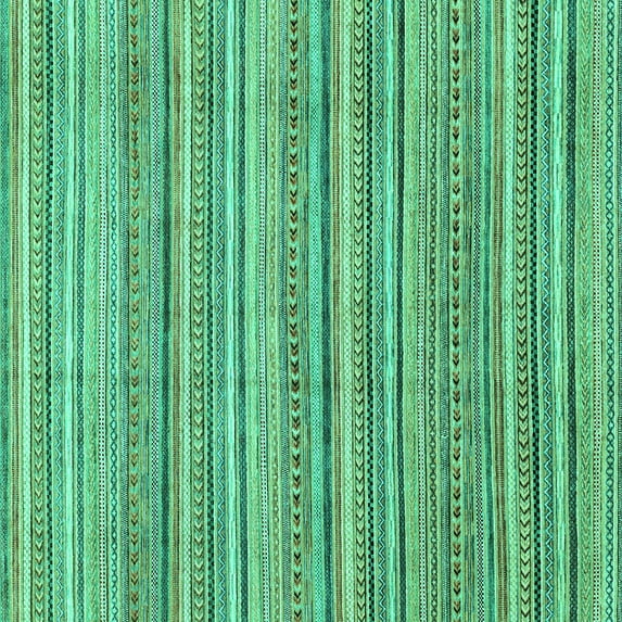 Ahgly Company Machine Washable Indoor Square Abstract Turquoise Blue Modern Area Rugs, 4' Square