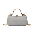 thumbnail image 2 of Bolso de mano de noche para mujer | Bolso con pedrería brillante y correa de cadena | Bolso de mano con cierre metálico para eventos formales, bodas, graduaciones y fiestas, 2 of 6