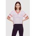 thumbnail image 2 of Women's Varsity Stripe Detail Short Sleeve Jersey Top, 2 of 4