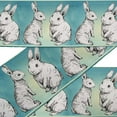 thumbnail image 1 of IBA Indianbeautifulart Blue Rabbit Animal Printed Ribbon Trim 9 Yards Velvet Fabric Laces For Crafts Sewing Accessories 4 Inches, 1 of 5