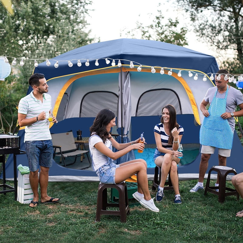 Camping Tent 8 Person, Waterproof Windproof Tent with Rainfly Easy Set up-Portable Dome Tents for Camping
