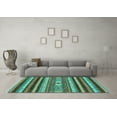 thumbnail image 3 of Ahgly Company Indoor Rectangle Abstract Turquoise Blue Modern Area Rugs, 6' x 9', 3 of 4