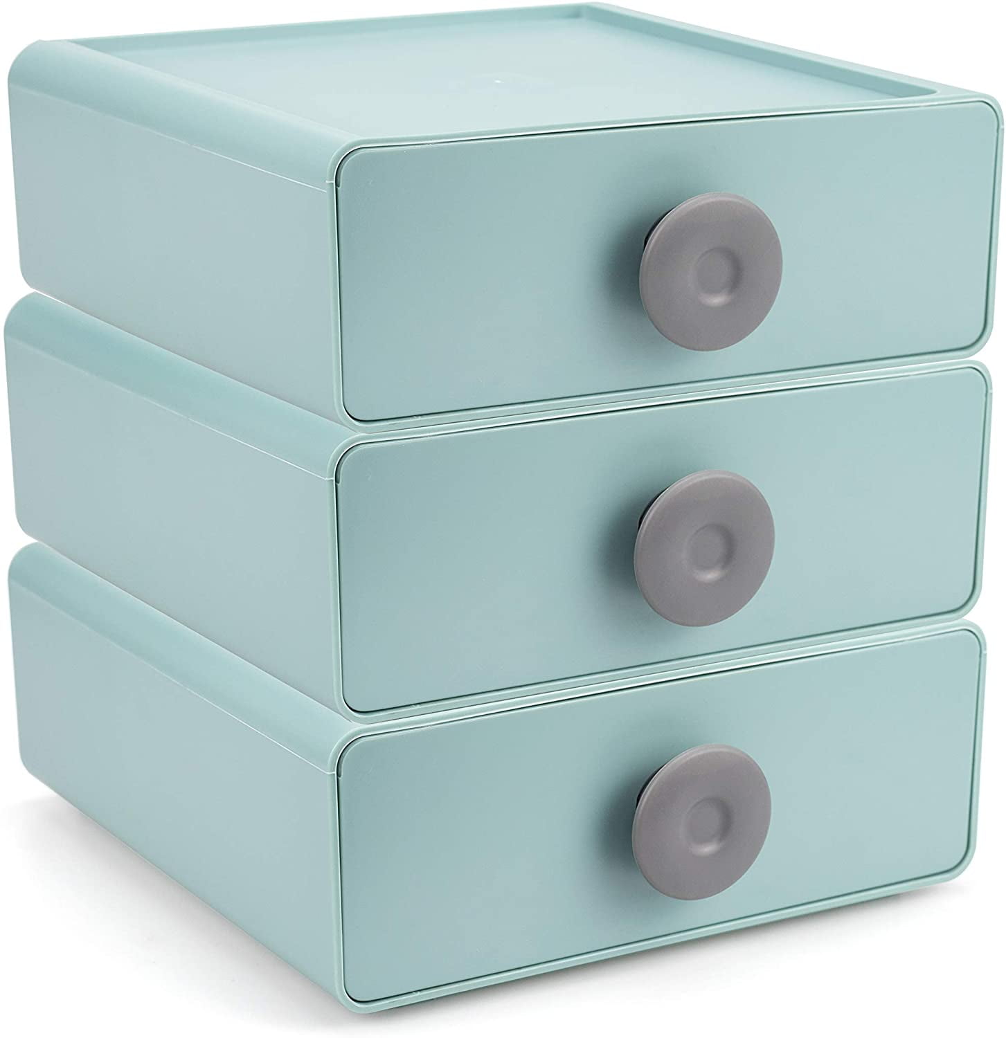 3Drawer Plastic Storage Organizer Stackable Desktop Organization Drawers Set for Makeups