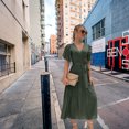 thumbnail image 4 of Vestido de fiesta para dama de honor sin mangas con escote en V largo y volantes para mujer, 4 of 6