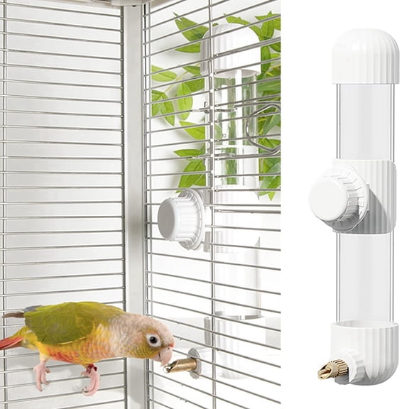 No Mess Bird Water Dispenser, Automatic Parrot Water Feeder with Spring Valve, Clear Cage Water Drinker