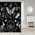 thumbnail image 2 of Moth Skull Shower Curtain for Bathtub Boho Personalized Animal Skeleton Btahroom Shower Curtains Halloween Gothic Bones Bath Curtain Mushrooom Rabbit Bathroom Decor Fabric Shower Curtain Set 72"x72", 2 of 6