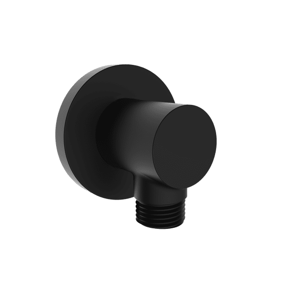 Aquaiaw Wall Supply Elbow, Solid Brass, Round, Matte Black, 1/2 NPT