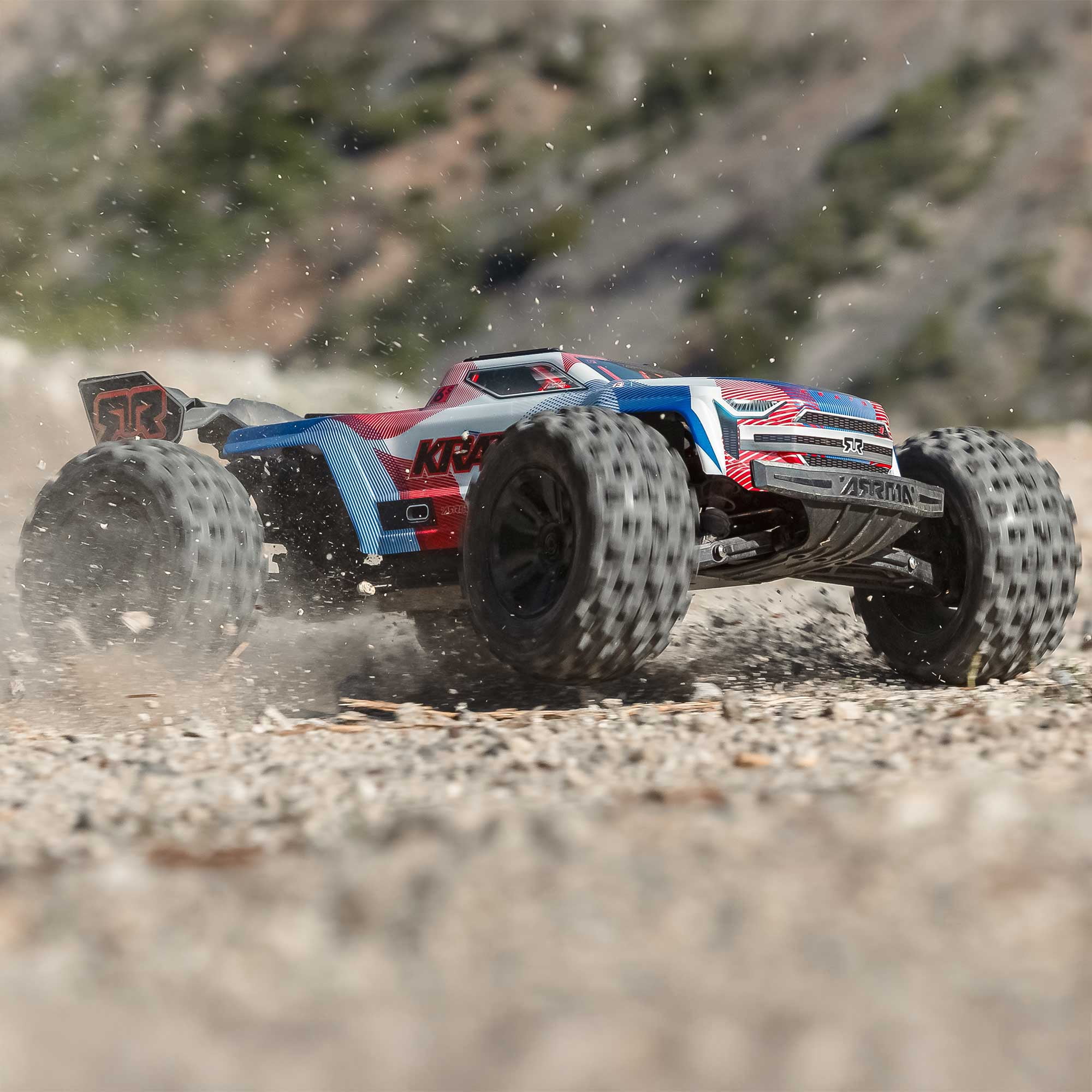 ARRMA 1/8 KRATON 4X4 6S BLX BRUSHLESS V6 SPEED TRUCK RTR Blue/Red ARA8608V6T4