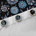 thumbnail image 4 of Homewish Western Tribal Floral Black Out Curtains, Black Blue Hippie Plant Curtains Pack of 2 (42x63 Each), Retro Boho Abstract Bedroom Curtains, Window Curtains Room Decor, 4 of 6