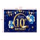 thumbnail image 4 of Banner de fondo personalizado para decoración de fiesta de feliz cumpleaños número 60, fondo negro y dorado con globo, 4 of 8