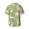 thumbnail image 5 of Salouo Cute Rabbit And Flower Pattern Cuban Collar Shirts for Men Button-Down Shirt Men's Short Sleeve Shirts Hawaiian Shirts Casual Shirts -Small, 5 of 6