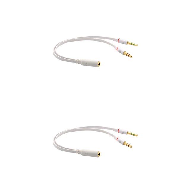 sweethay Conector de 3,5mm para micrófono, Cable de Audio para auriculares, adaptador divisor Y de Audio, 1 conector a 2 macho, Cable Type2 NO2