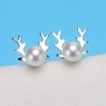 thumbnail image 3 of S925 plata moda mujer perlas de agua dulce ciervos pendientes sim BANYUO Electrónica, 3 of 5