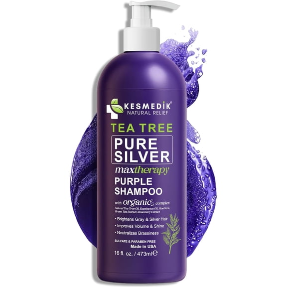 Tea Tree Purple Shampoo for Bleached, Silver & Gray Hair