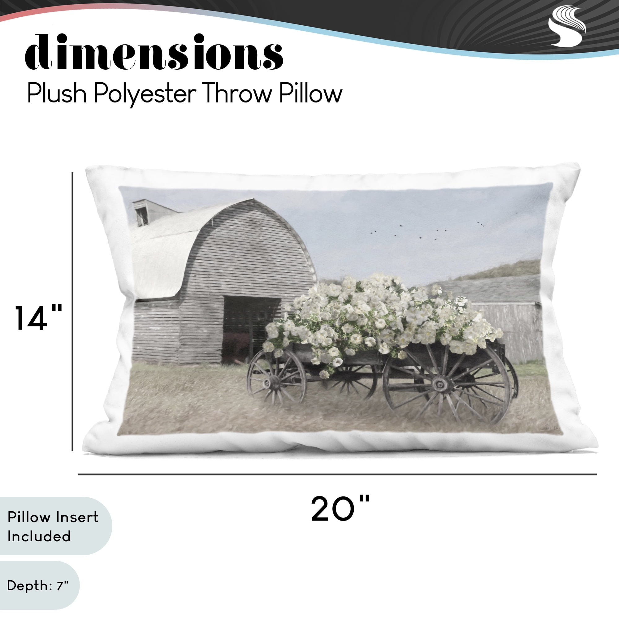 Stupell Industries Wagon Full of Sunshine Decorative Printed Throw Pillow, design by Lori Deiter