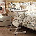 thumbnail image 3 of Overbed Bedside Table with Wheels,Small Desk Portable Rolling,Overbed Table Home Use,Movable Desk(White), 3 of 5